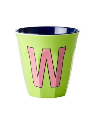 Gobelet Melamine Lettre W - Vert citron, Rice