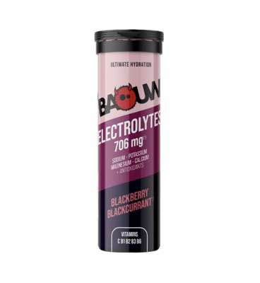 Pastilles électrolytes mûre et cassis, Baouw (x 10 pastilles, 50 g)