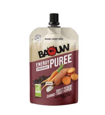 Purée énergetique salée BIO - patate douce, carotte et poivre timut, Baouw (90 g)