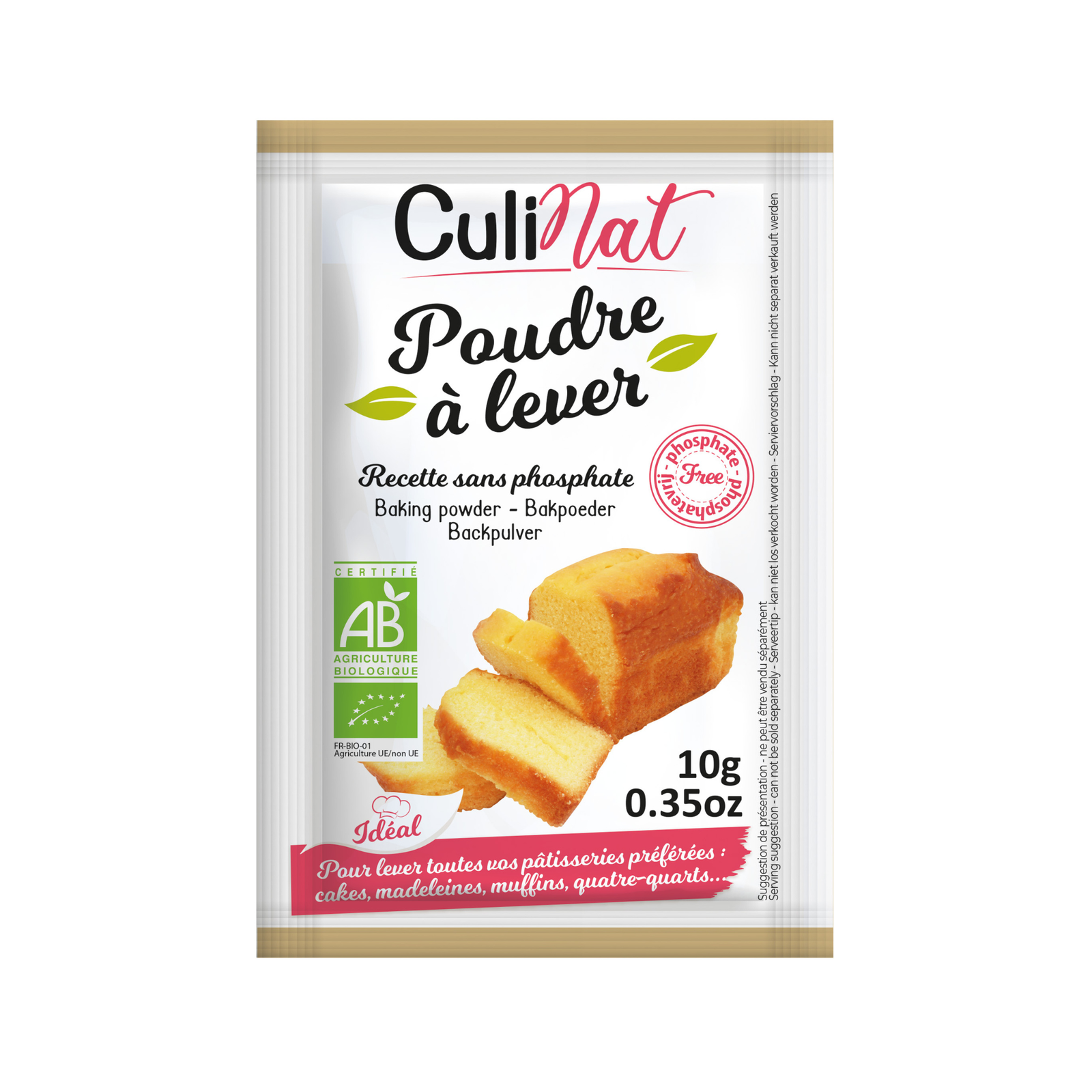 Poudre à lever sans phosphate bio - 8x10g