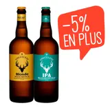 Duo de bières blonde et IPA bio