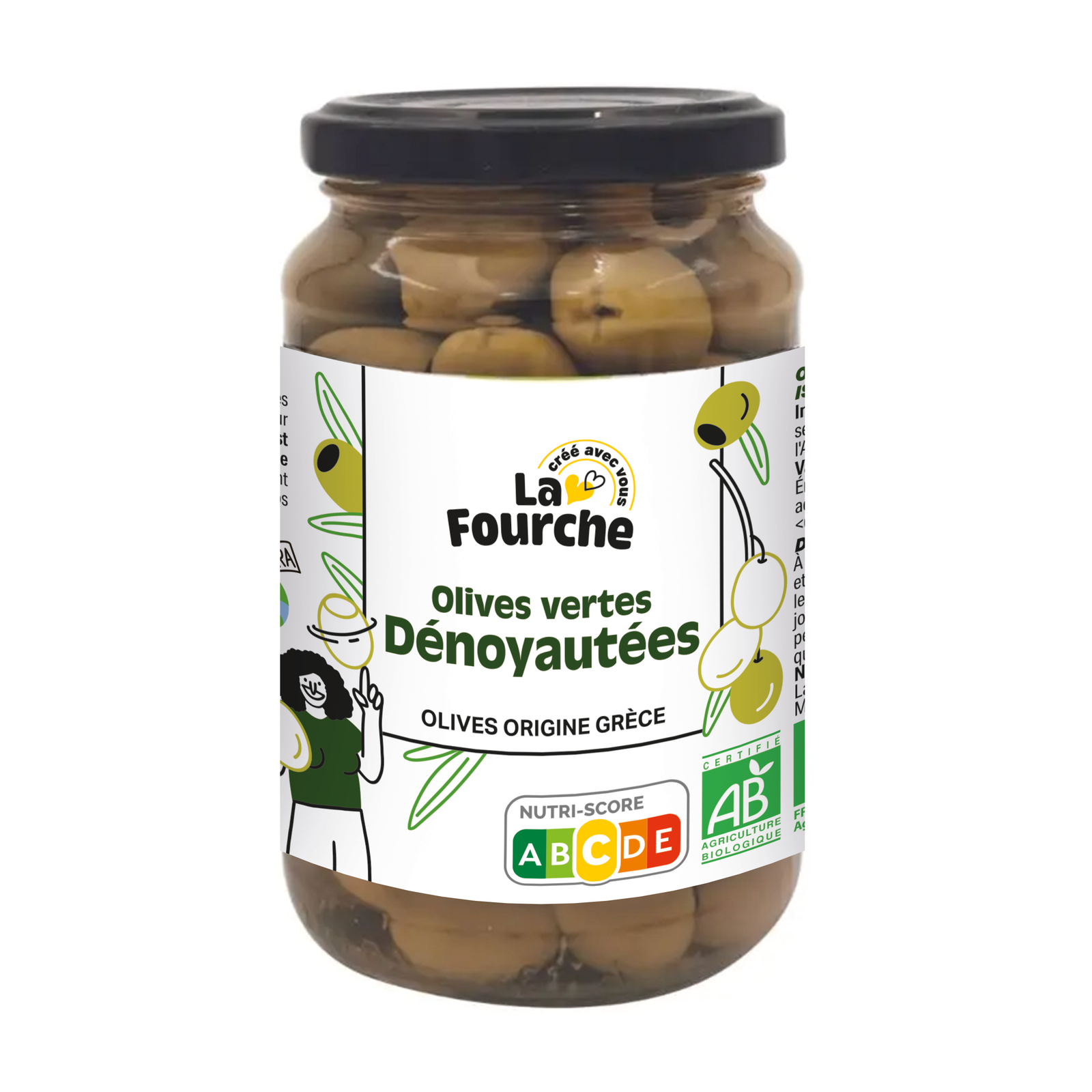 Olives vertes dénoyautées bio