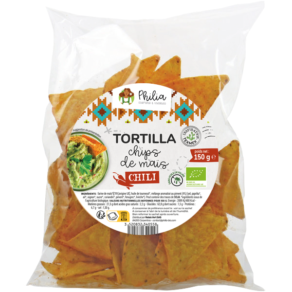 Chips tortilla maïs chili bio