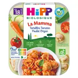 Assiette midi tortellini tomates poulet origan bio (dès 18 mois)