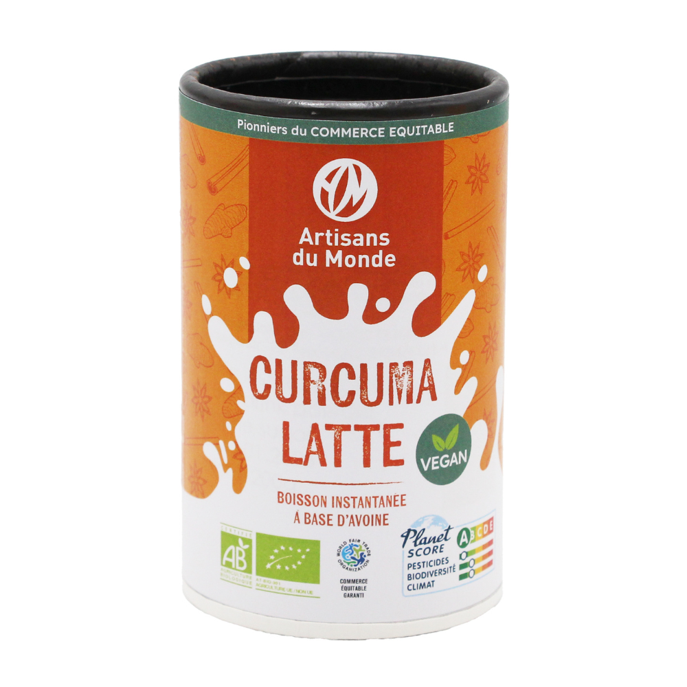 Golden latte vegan instantané bio et équitable