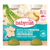 Petits pots midi petits pois pomme de terre cabillaud sauvage bio - morceaux fondants (dès 8 mois) - 2x200g
