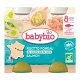 Petits pots midi risotto poireau saumon bio - morceaux fondants (dès 8 mois) - 2x100g