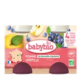Petits pots pomme myrtille bio (dès 4 mois) - 2x130g
