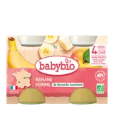 Petits pots pomme banane bio (dès 4 mois) - 2x130g