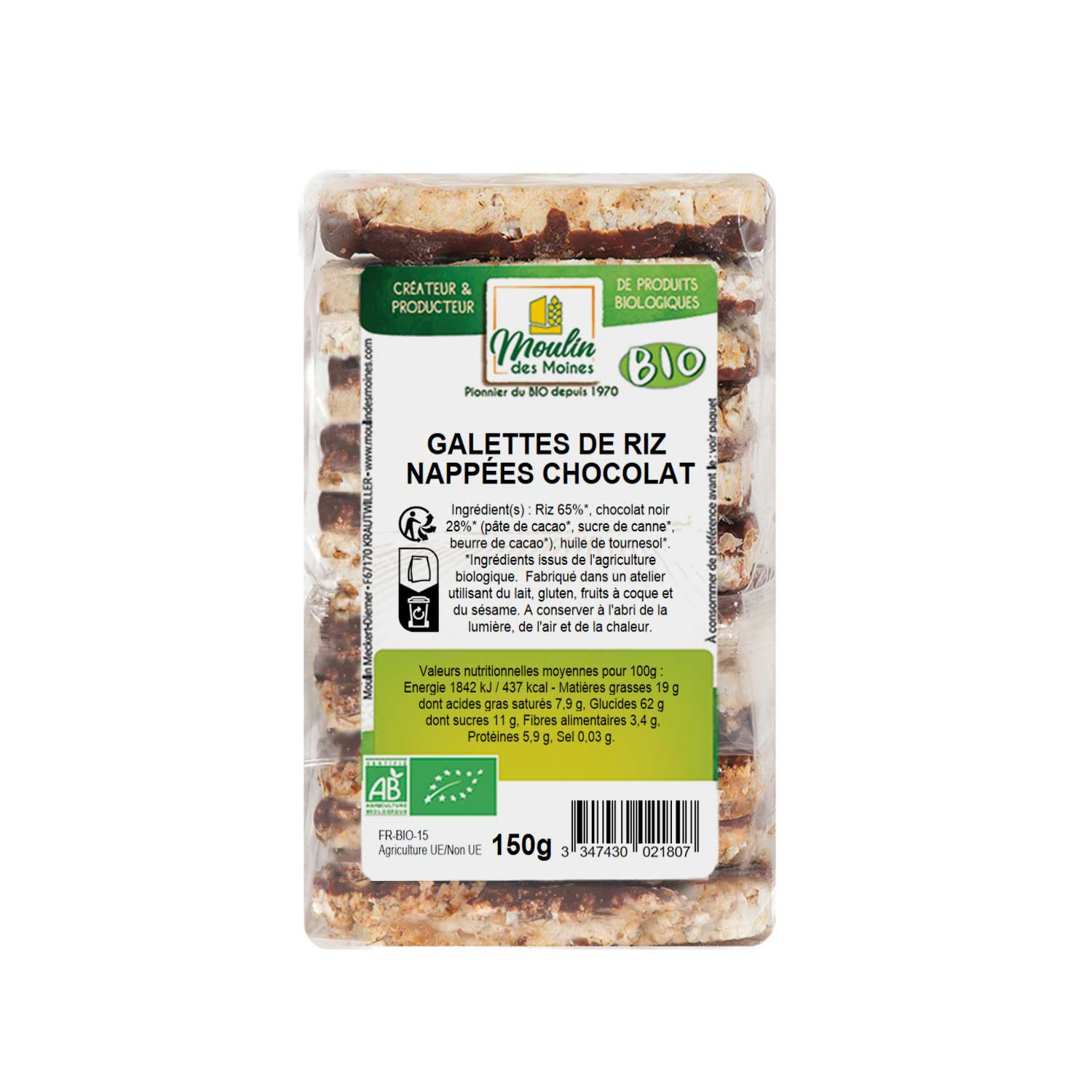 Galettes riz chocolat bio