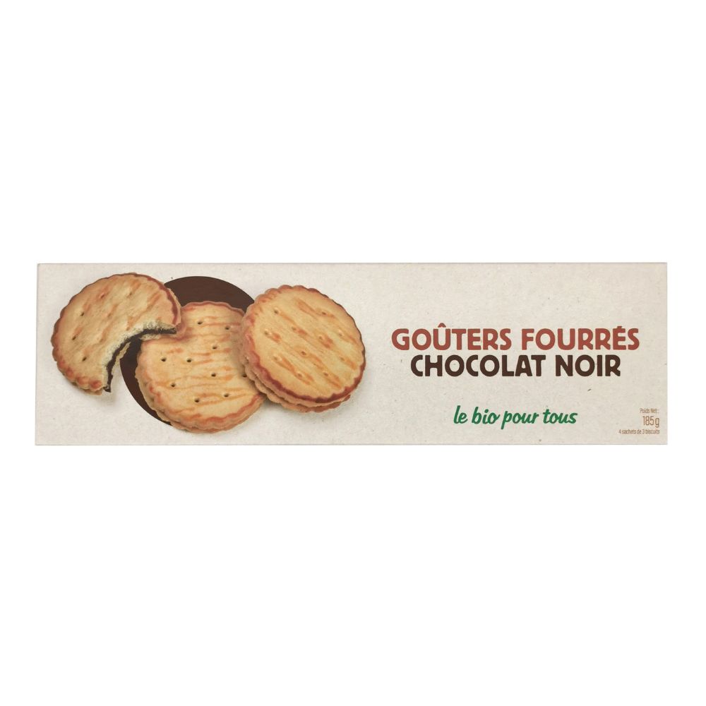 Goûters fourrés ronds chocolat noir bio