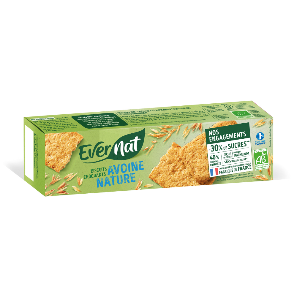 Biscuits croquant avoine nature bio