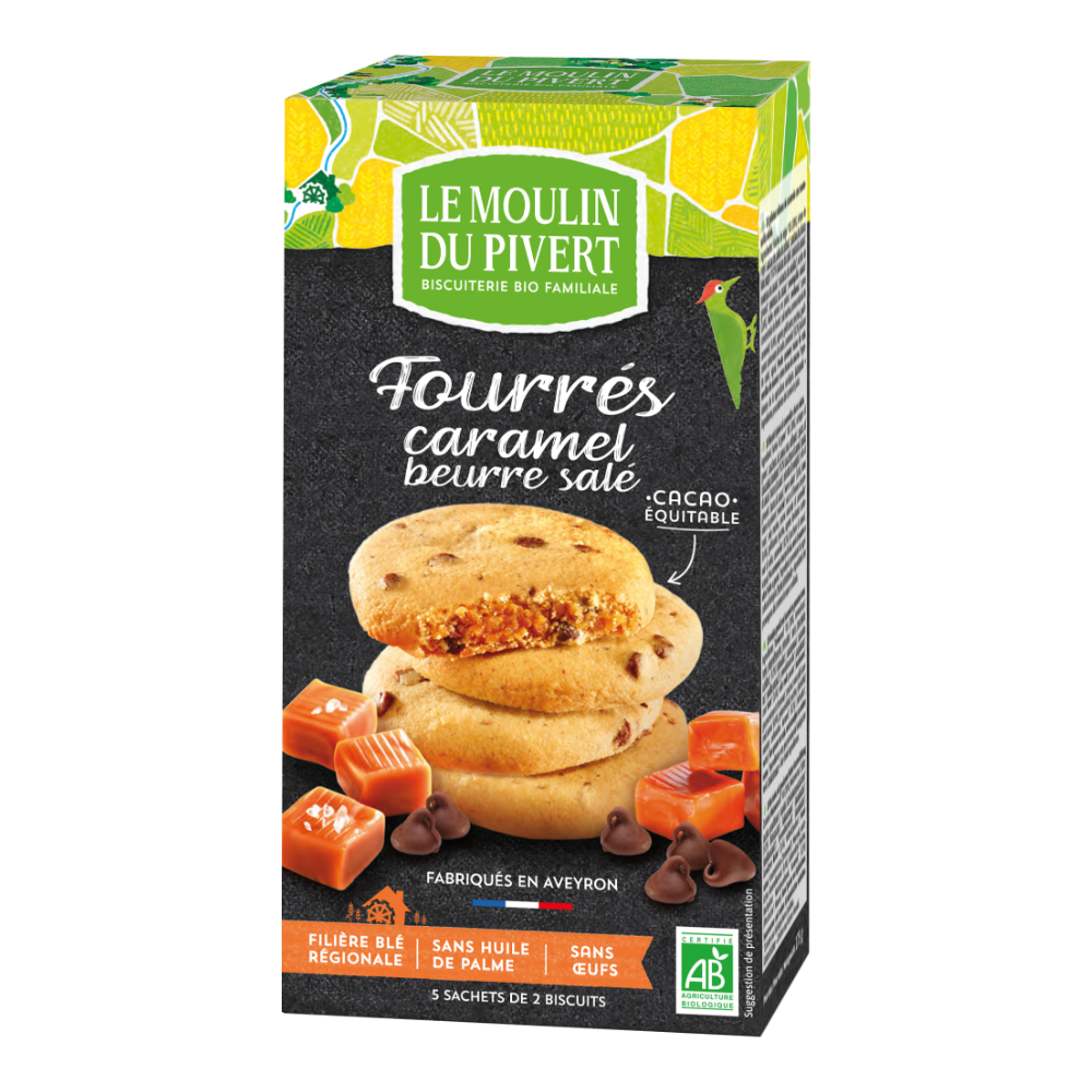 Cookies fourrés caramel beurre salé bio - 175g
