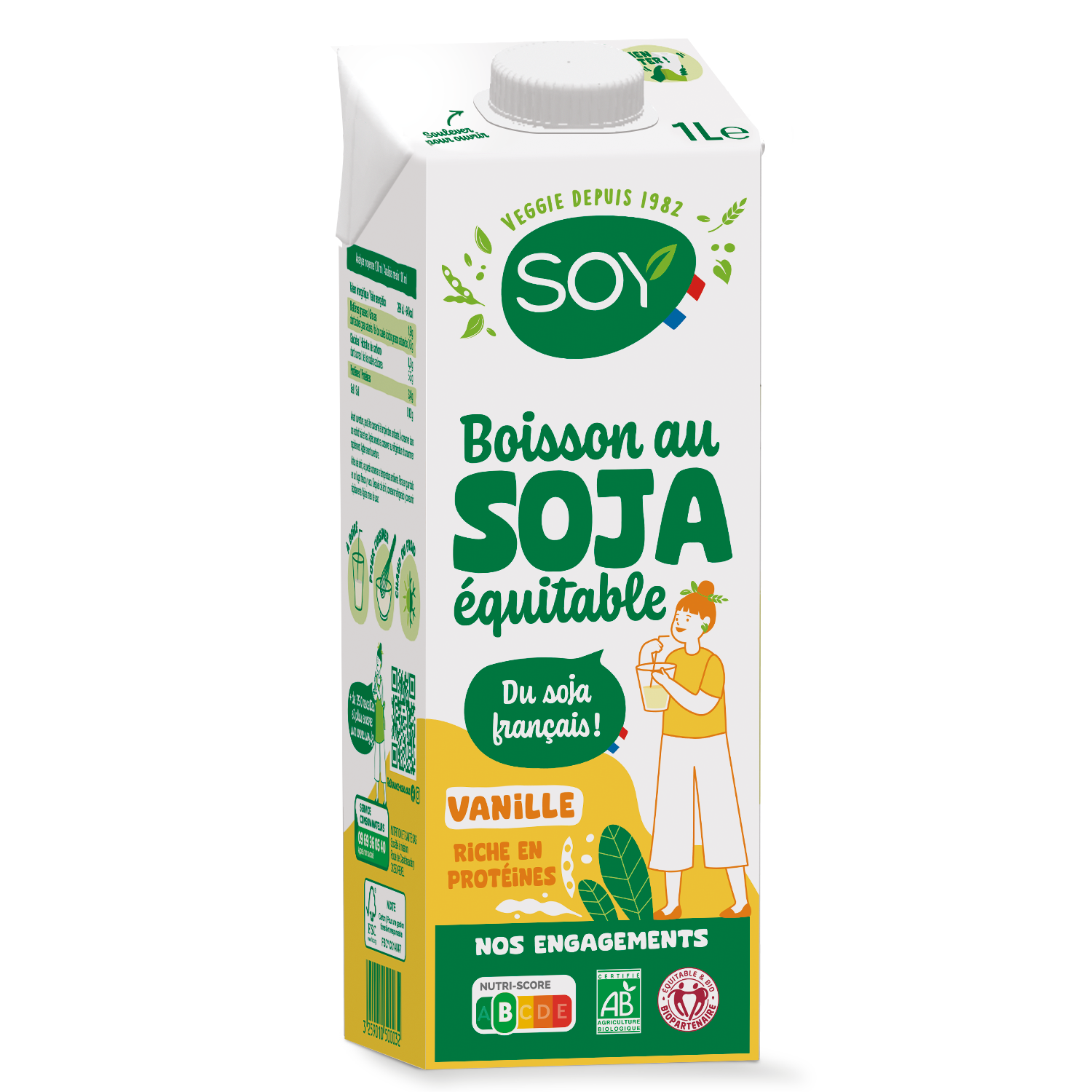 Boisson soja vanille bio et équitable