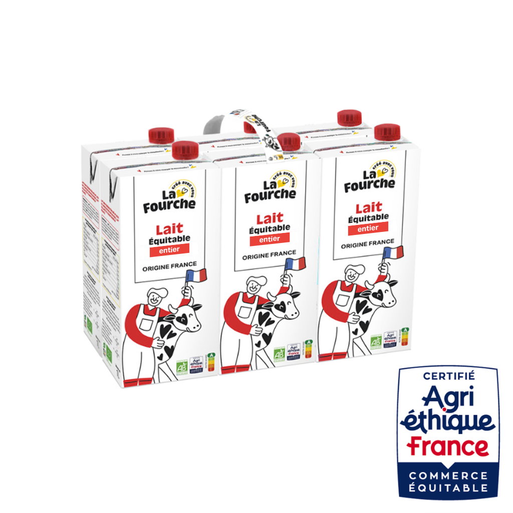 Lait entier bio et équitable - 6x1L