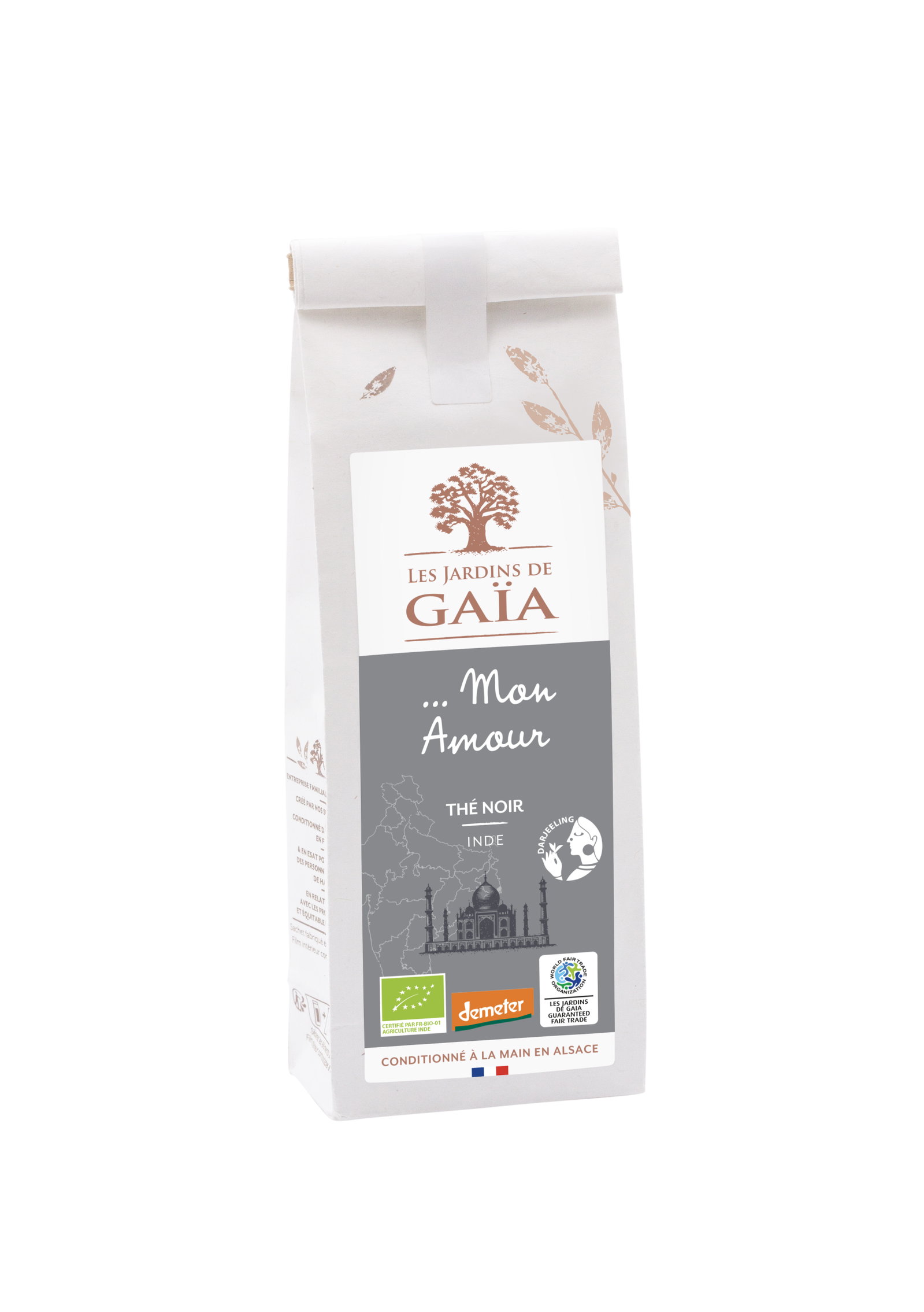 Thé noir Darjeeling Mon amour Demeter bio et équitable