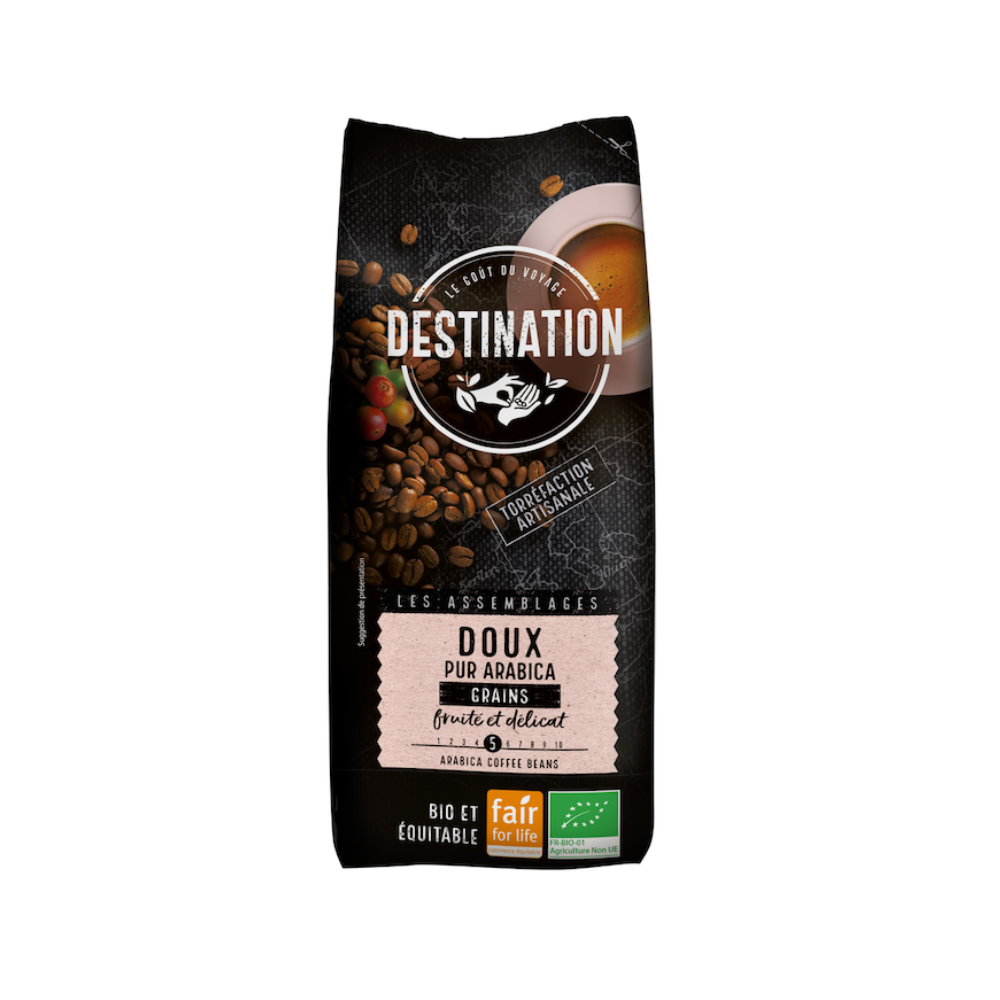 Café grains doux pur arabica bio équitable