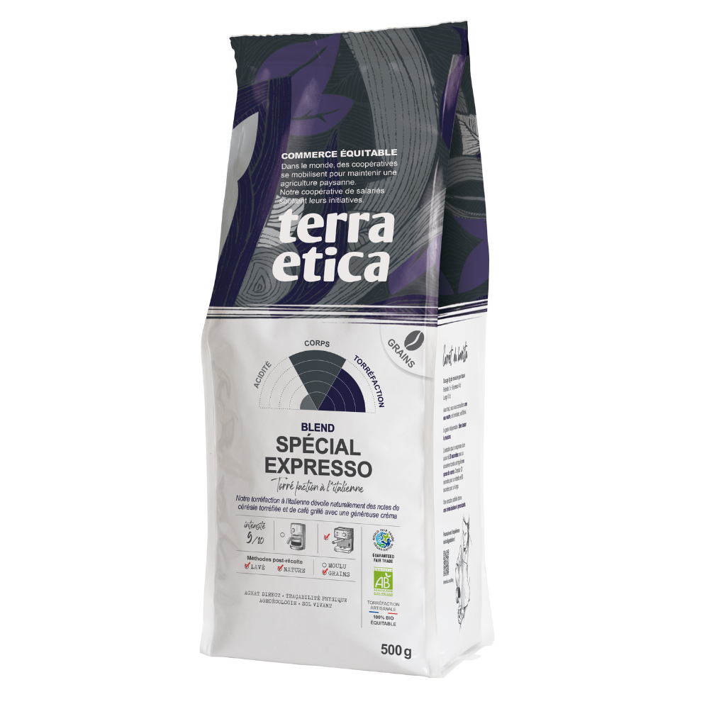 Café grains Expresso arabica robusta bio équitable