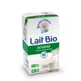Lait de vache UHT écrémé origine Bretagne bio
