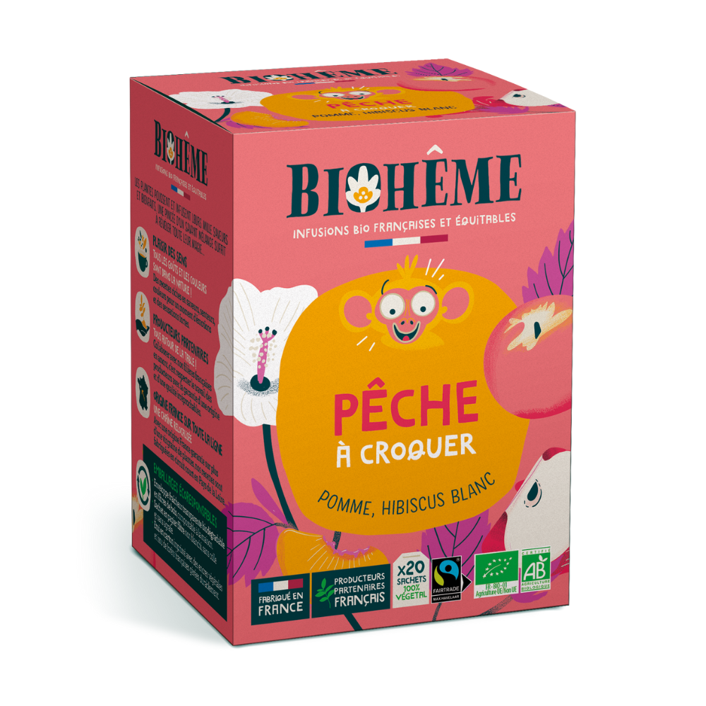 Infusion pêche pomme hibiscus blanc bio x 20