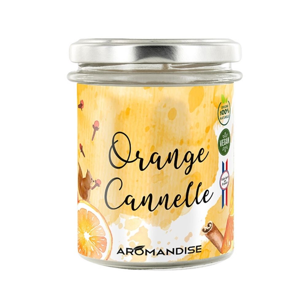 Bougie d'ambiance orange cannelle