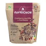 Muesli croustillant cranberry myrtille framboise bio
