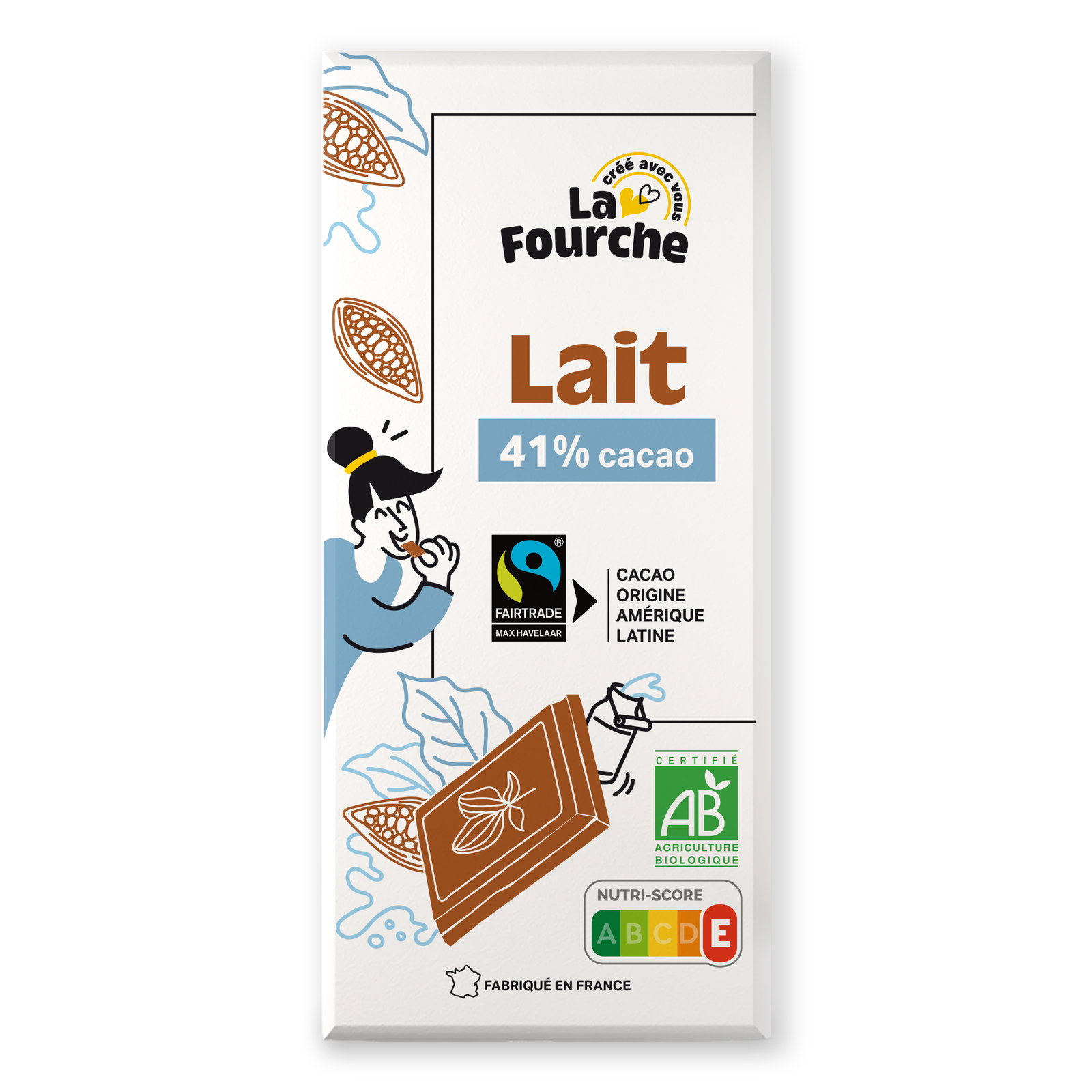 Chocolat au lait 41% bio et équitable
