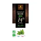 Chocolat noir 74% à la menthe bio