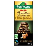 Chocolat noir noisettes caramélisées et sel de Guérande bio et équitable