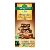 Chocolat au lait amande et sel de Guérande bio et équitable