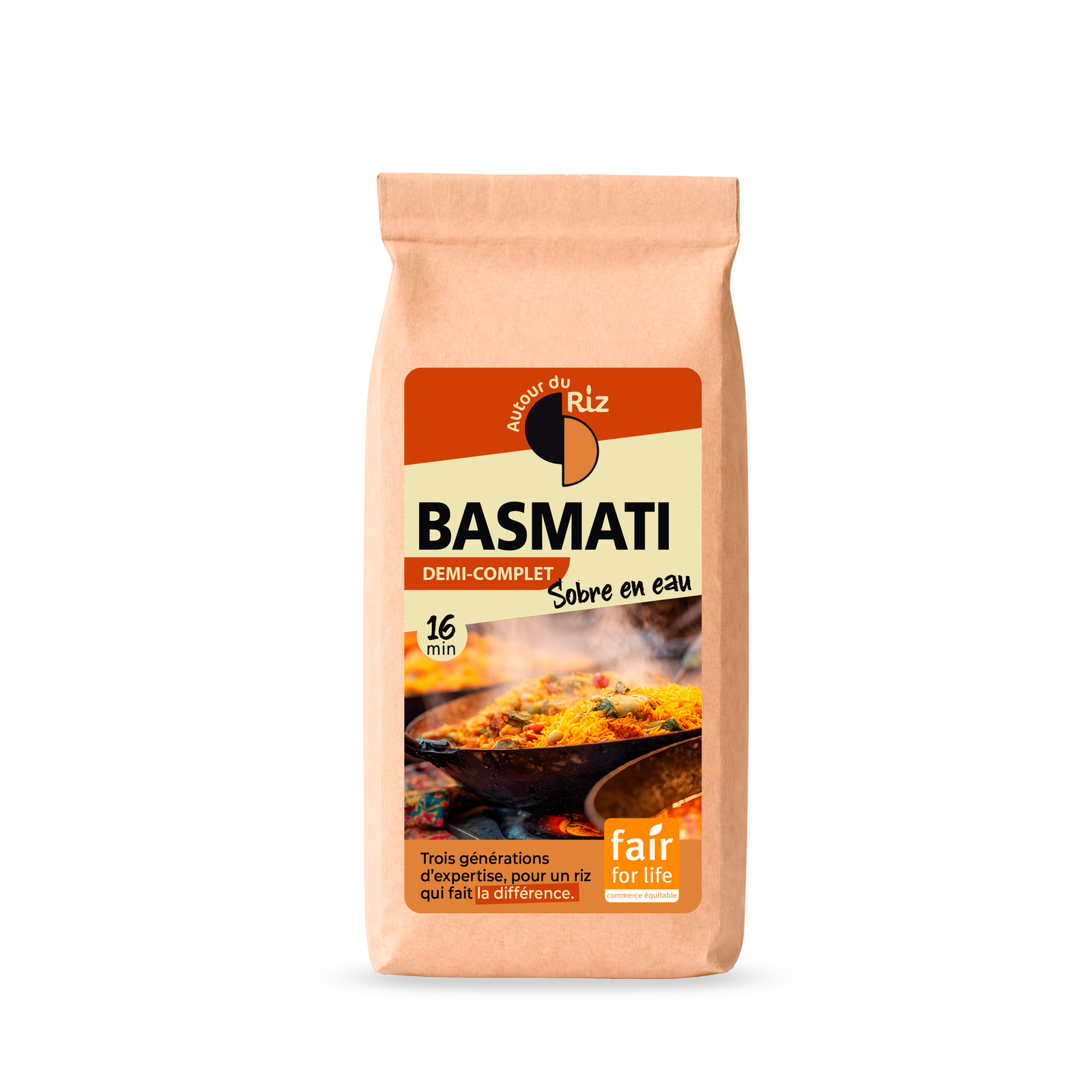 Riz basmati 1/2 complet bio et équitable - Agriculture sobre en eau