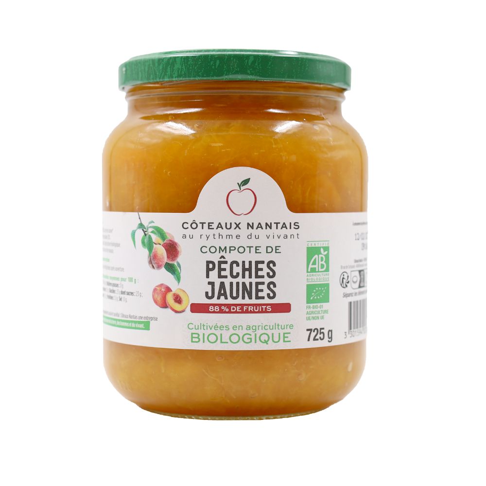 Compote de pêches jaunes bio