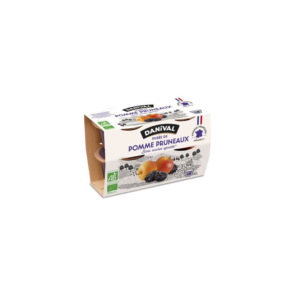 Purée pommes pruneaux bio - 4 x 100g
