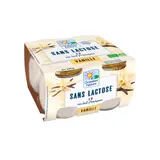 Spécialité laitière vanille délactosée bio x4