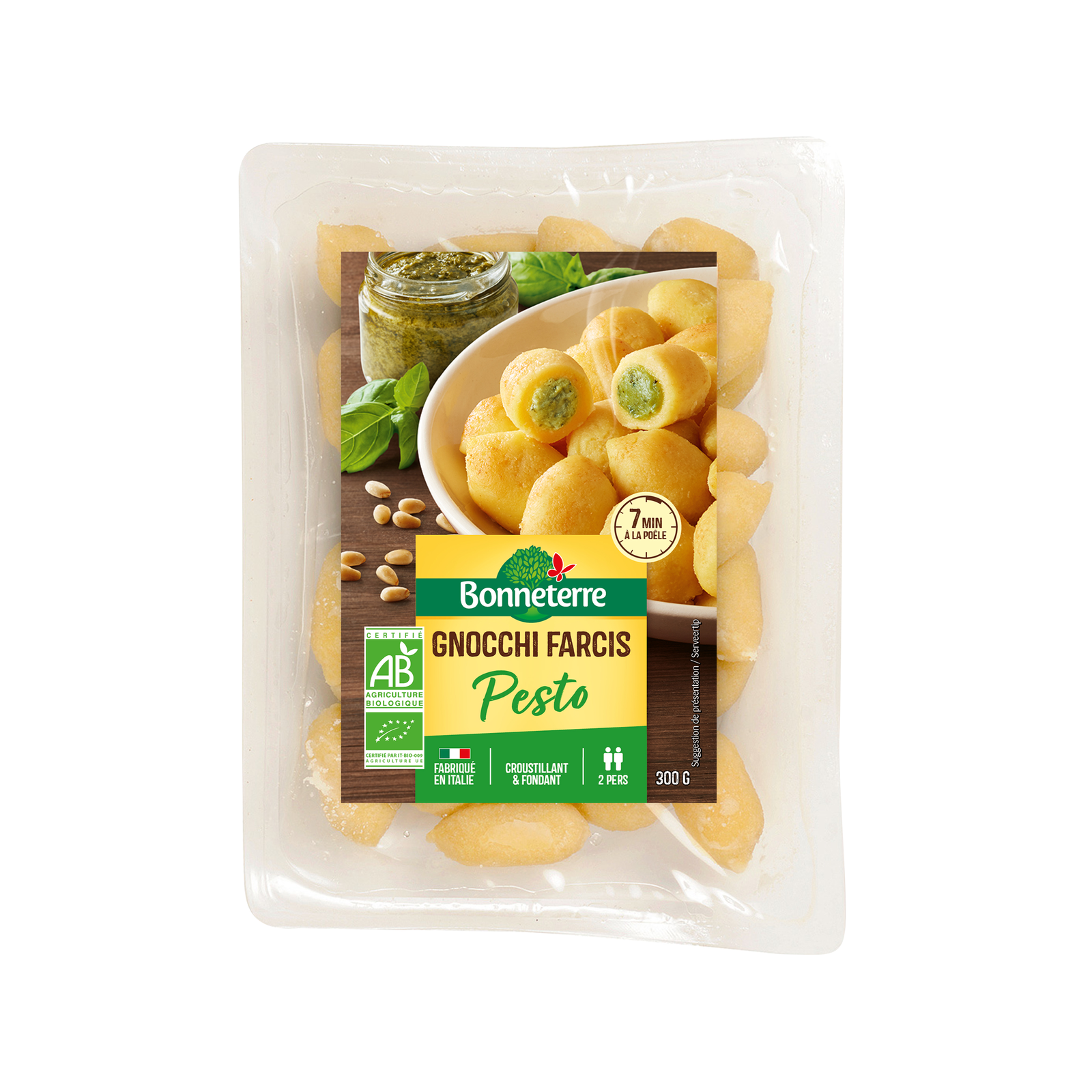 Gnocchi frais farcis au pesto bio