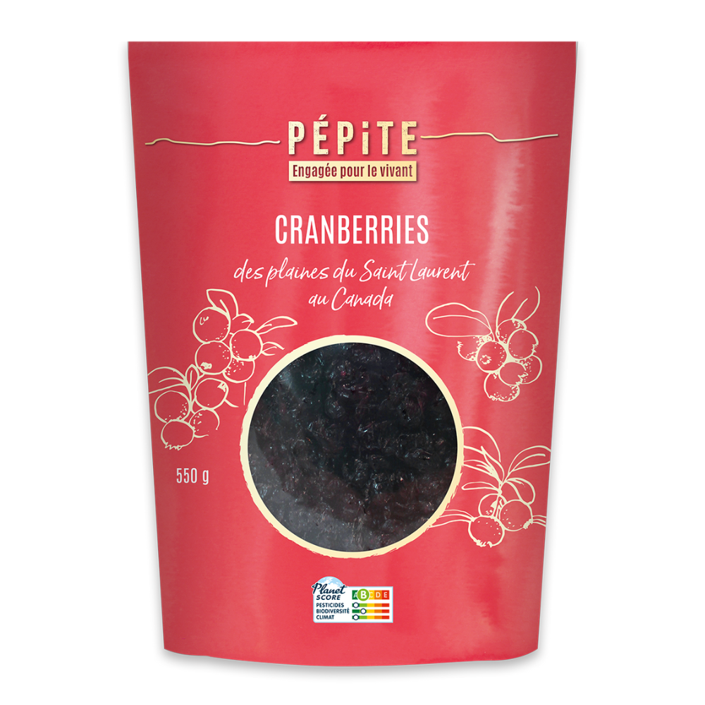 Cranberries du Canada infusées au jus de pomme concentré bio