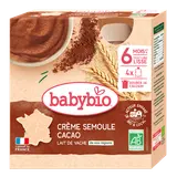 Gourdes crème semoule cacao bio (dès 8 mois) - 4x85g