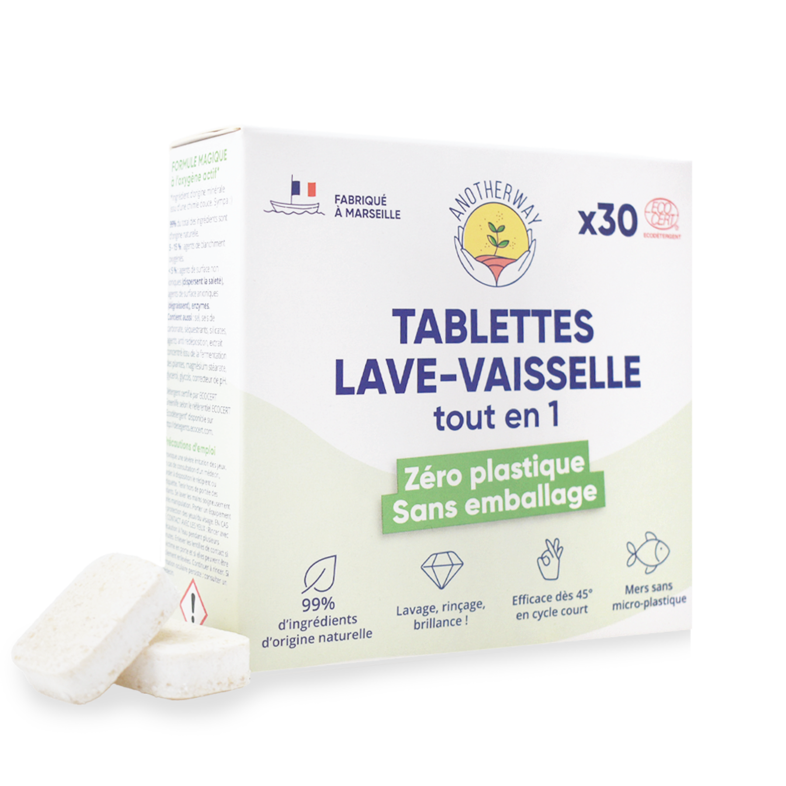Tablettes lave-vaisselle tout-en-1 sans plastique x 30