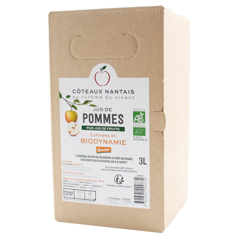 Jus de pommes Demeter bib bio