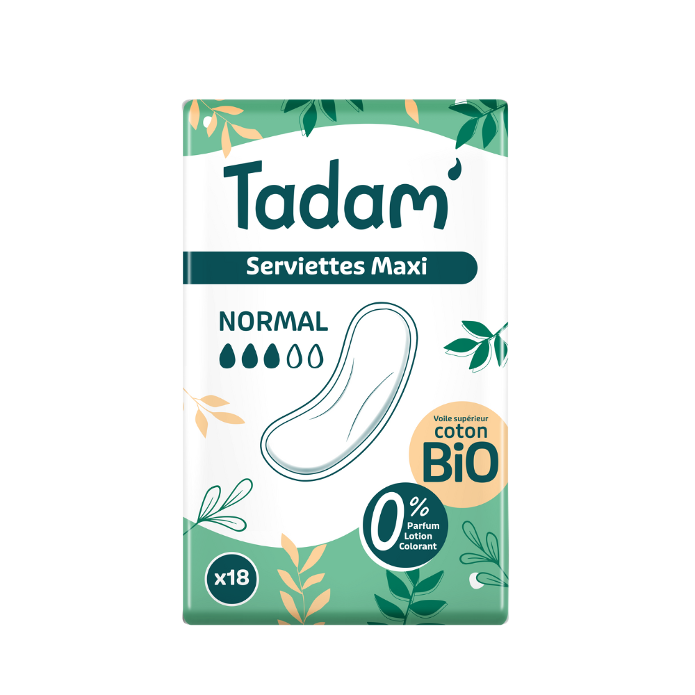 Serviettes dermo-sensitives maxi normal x 18