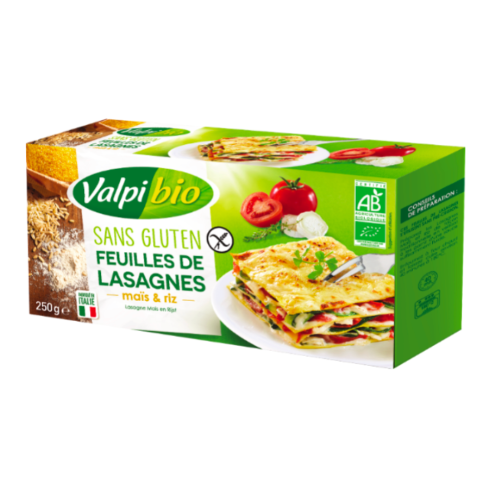 Feuilles de lasagnes maïs-riz sans gluten bio