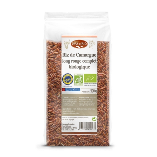 Riz long complet rouge de camargue Bio MAS DU BIO