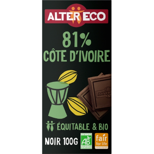 Tablette de Chocolat Noir 81% Bio ALTER ECO