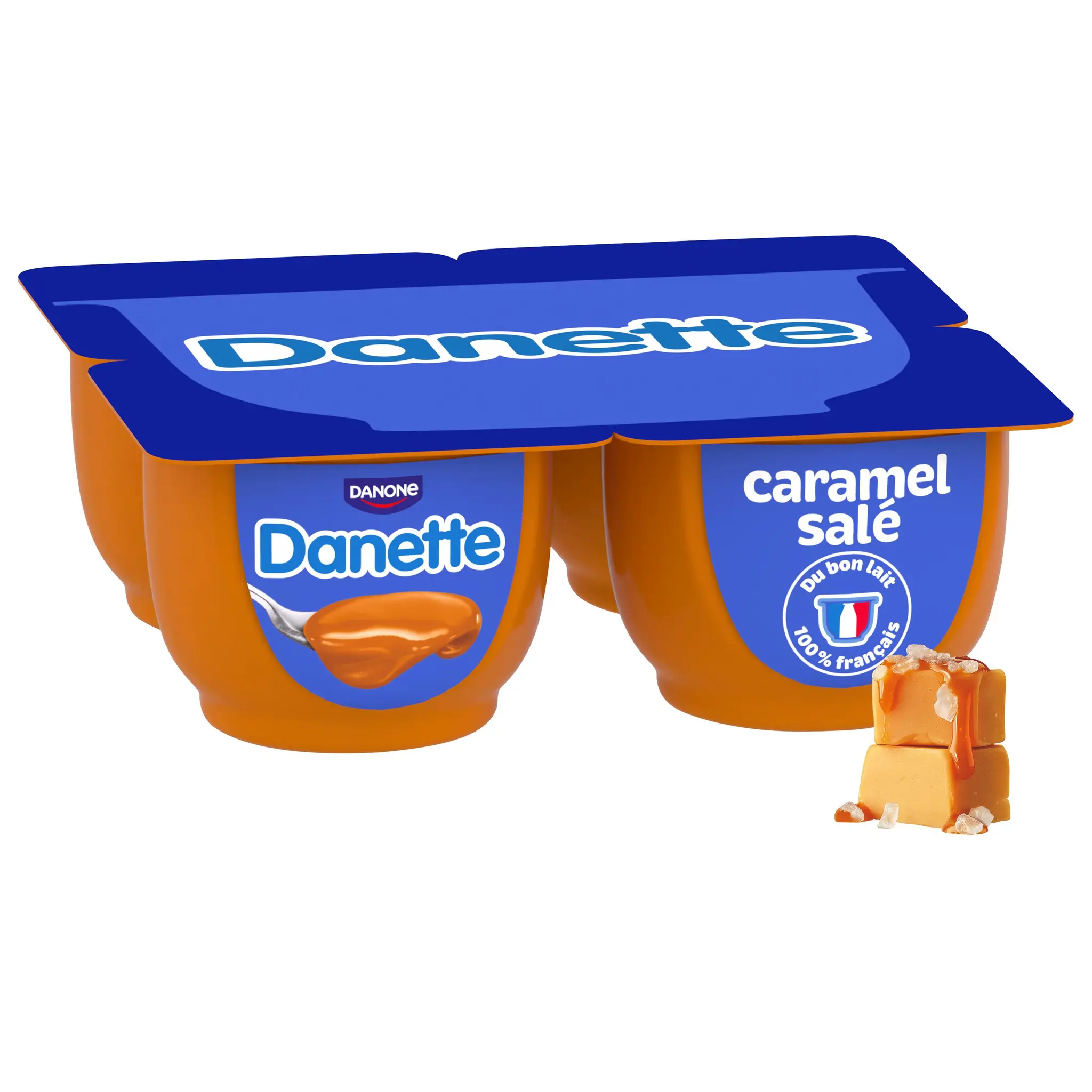 DANETTE Crème dessert chocolat lit de caramel beurre salé