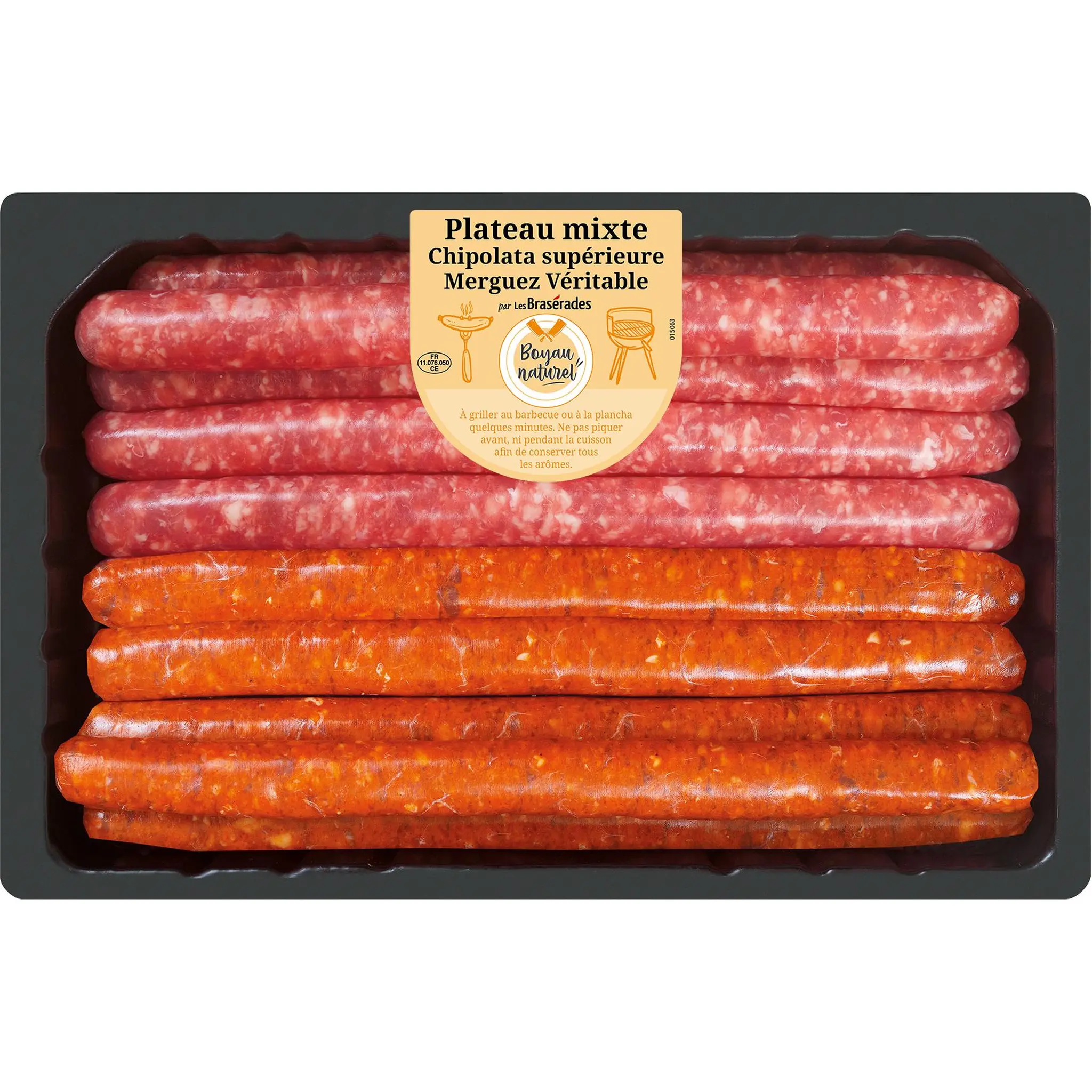 LES BRASERADES Plateau mixte, chipolata supérieure merguez véritable, boyau naturel