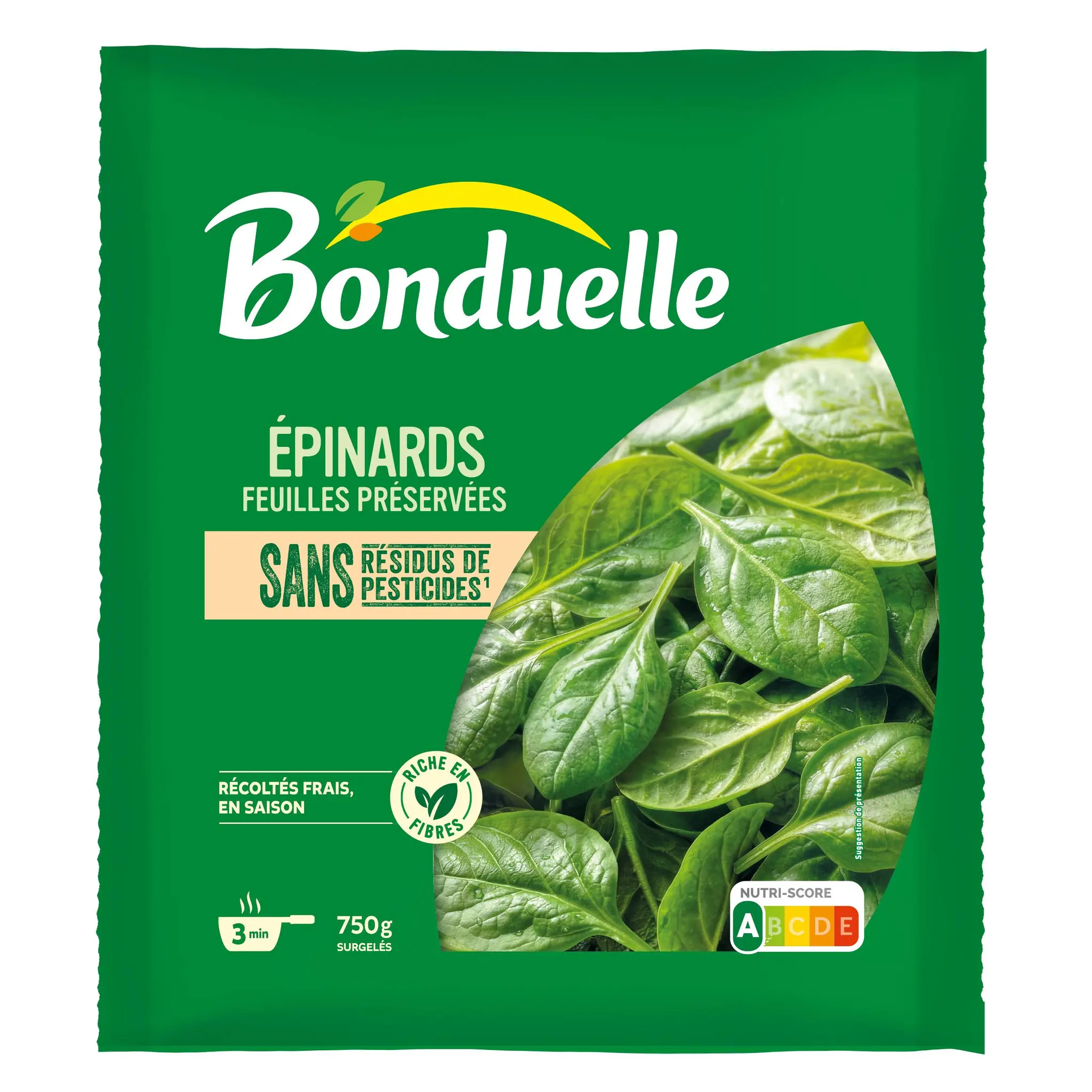 BONDUELLE Feuille d'épinards sans résidu de pesticides