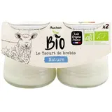 Auchan BIO Yaourt au lait de brebis nature bio, 2x125g