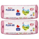 Auchan Oeufs de poules élevées en plein air Label Rouge, Lot de 2x12 oeufs