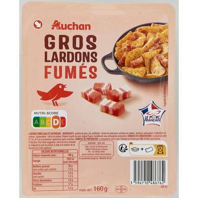 Auchan Gros Lardons Fumés, 160g