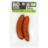 Bonjour Campagne Saucisse Fumée Bio, 2 saucisses - 200g